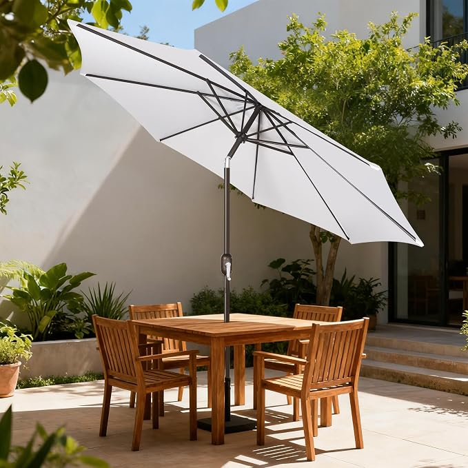 9' Outdoor Patio Umbrella, Outdoor Table Umbrella, Yard Umbrella, Market - Image 7