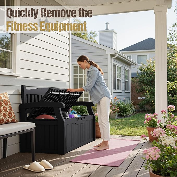 80-Gallon Outdoor Storage Bench - Image 7