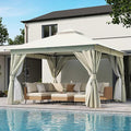 12'x12' Outdoor Gazebo, Metal Frame Heavy Duty Patio Canopy Tent Shelter by LAUSAINTHOME