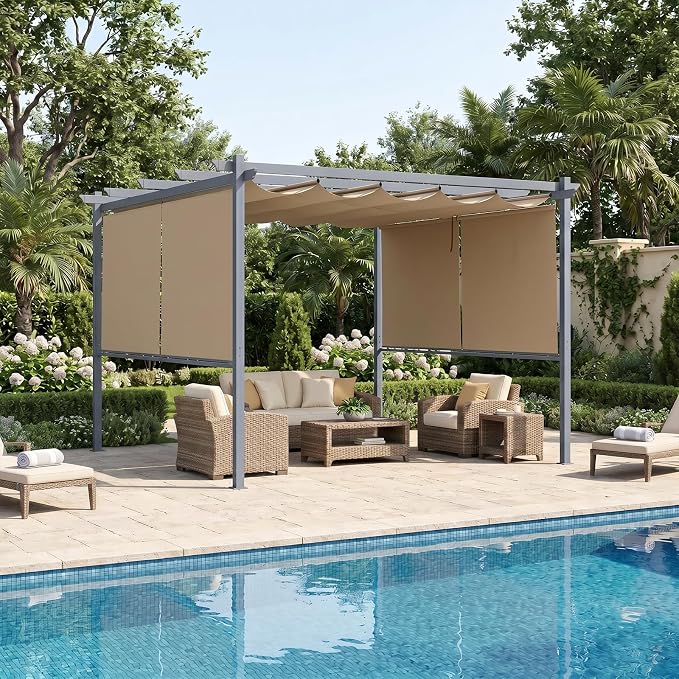 12 x 12 ft Outdoor Pergola by Aoodor