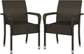Yaheetech Set of 2 Stackable Outdoor Rattan Dining Chairs, All-Weather Armchair by Unknown