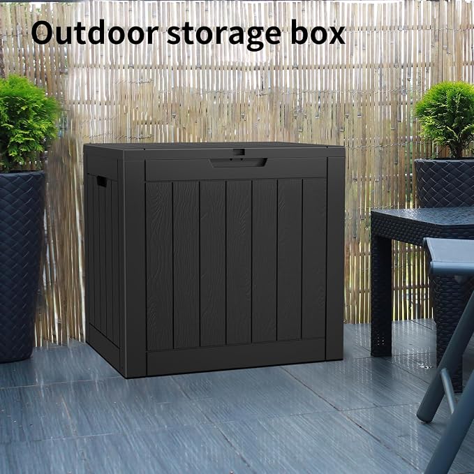 31 Gal Deck Box Waterproof Indoor Outdoor Storage Box | Resin storage bin - Image 4