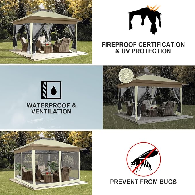 COBIZI 12x12 FT Pop up Gazebo on Clearance Canopy Tent, Carpas para Patio - Image 5