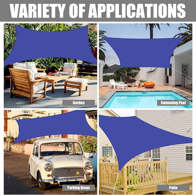Neween Waterproof Sun Shade Sail Rectangle UV Block Canopy - Image 6