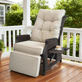 Outdoor Recliner with Adjustable Backrest and Footrest, PE Rattan Lounge Chair by COMLAXFIELD