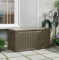 110 Gallon Waterproof Large Resin Deck Box, Lockable Large Outdoor Storage Box by KAMABOKO