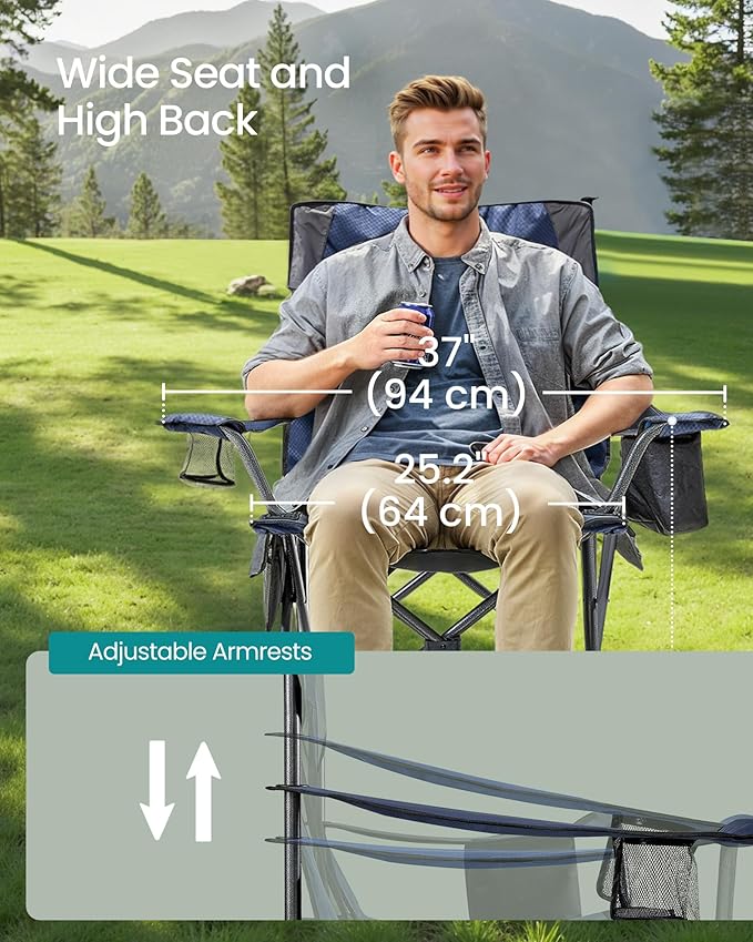 SONGMICS Camping Chair, Folding Oversized Chair, Comfortable and Heavy-Duty - Image 4