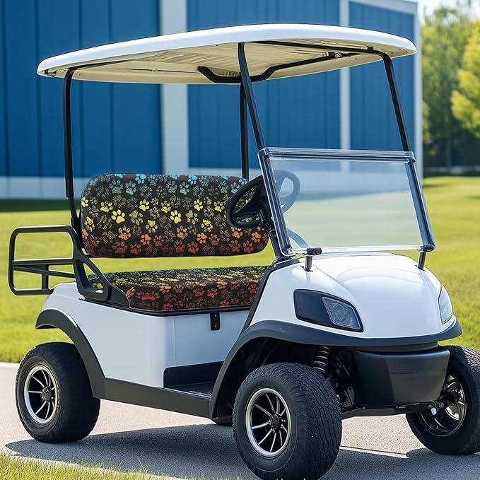 Golf Cart Seat Covers, Universal Fit & Nonskid Bottom Fits for Club Car 2 Person Seats Golf Carts