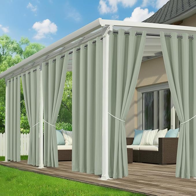 Patio Curtains Outdoor Waterproof, Privacy Drapes | Weatherproof & Sun Blocking by RichSets