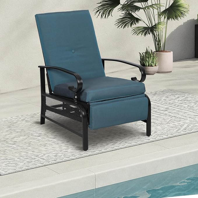 Incbruce Outdoor Lounge Chair Patio Furniture Adjustable Recliner - Image 9