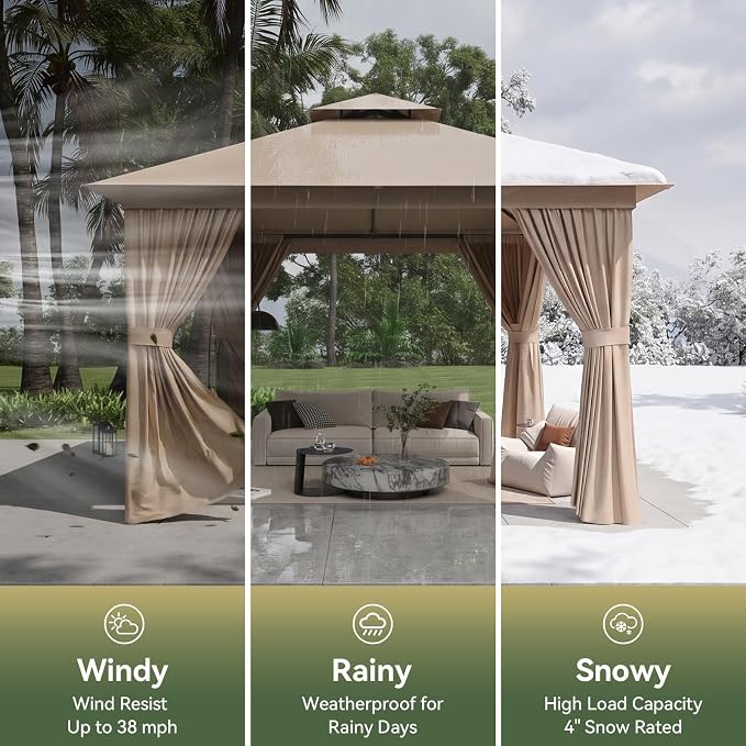 10'x10' Gazebo, Metal Frame Canopy - Image 4