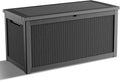 320 Gallon Deck Box Waterproof Outdoor Storage UV Resistant Black | Hydraulic by KFY
