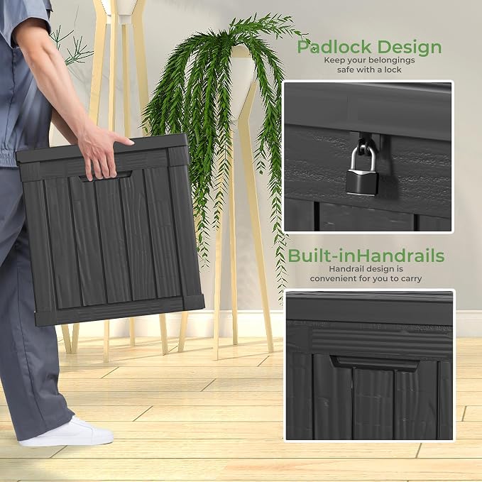 51 Gallon Outdoor Deck Box, Lockable Waterproof Outdoor Storage Boxes - Image 6