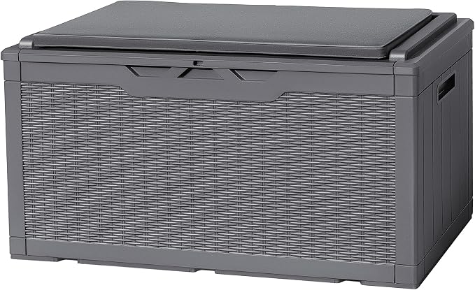 Flamaker Deck Box 98 Gallon Waterproof Resin Storage Box by Flamaker