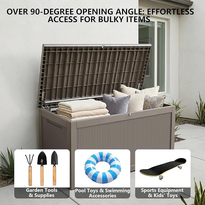 Outdoor Storage Box, 320 Gallon Waterproof Deck Box, Dual Gas-Spring Ultimate - Image 7
