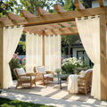 MIULEE Beige Outdoor Curtain for Patio Waterproof 4 Panels 54 x 102 Inch | by MIULEE