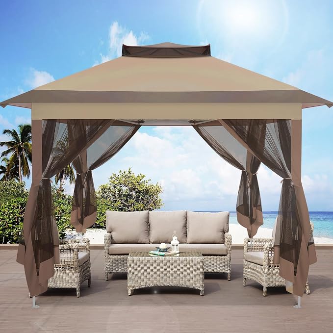 COBIZI 11x11 Pop Up Gazebo Canopy Tent Outdoor Gazebo Waterproof Upgrade Easy - Image 2