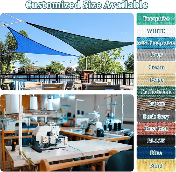 Shade&Beyond Custom Sun Shade Sail 8'x8'x11.3' Triangle Sun Sail Shades Patio - Image 2