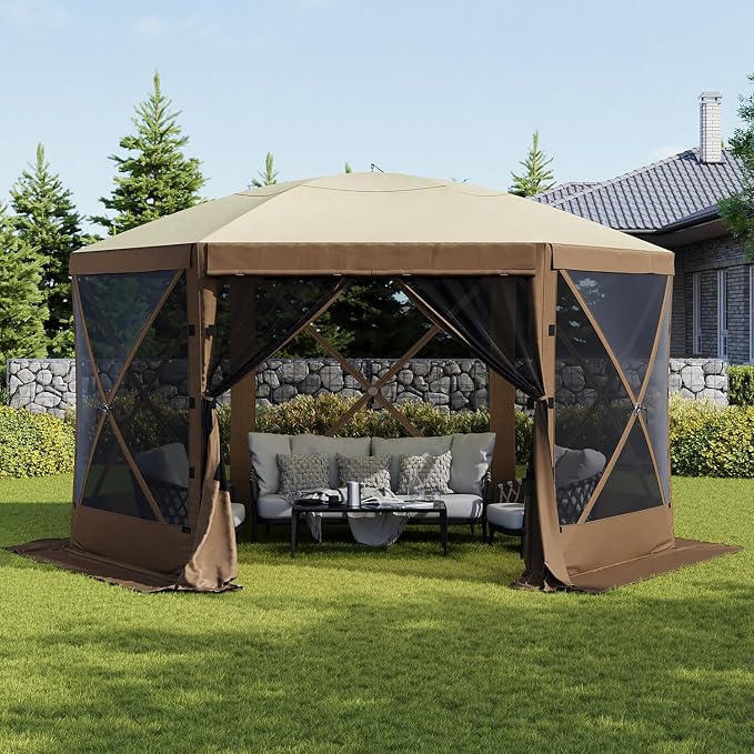 Aoxun 12x12ft Pop Up Gazebo, Gazebo Screen Tent - Image 2