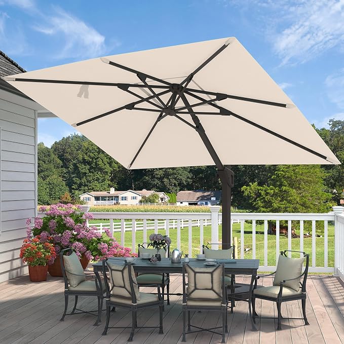9' X 12' Cantilever Patio Outdoor Umbrella - Image 9