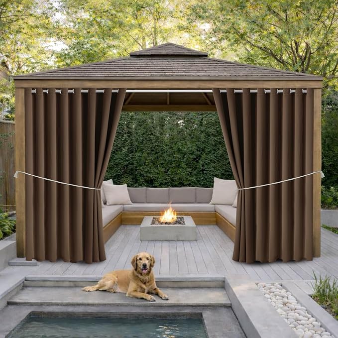 Outdoor Patio Curtain Waterproof Darkening Thermal Insulated Indoor Curtains by DivaenCamino