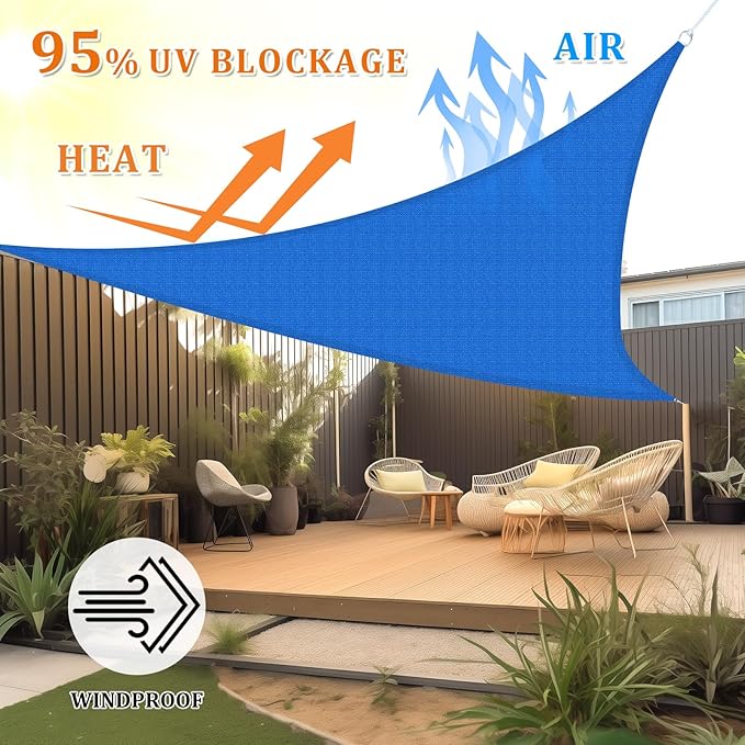 Shade&Beyond Custom Sun Shade Sail 13'x16'x20.6' Triangle Sun Sail Shades Patio - Image 2
