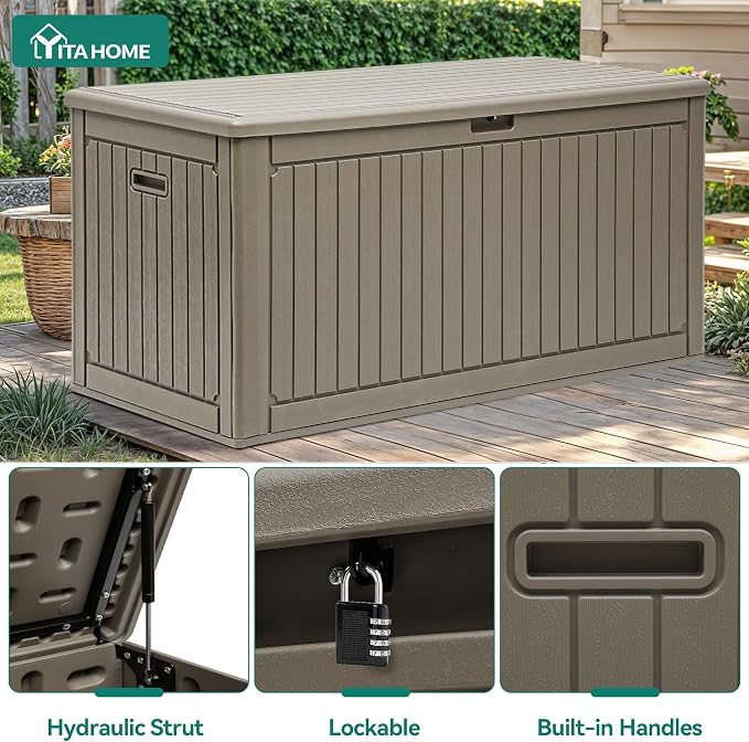 YITAHOME 320 Gallon Double-Wall Deck Box - Image 4