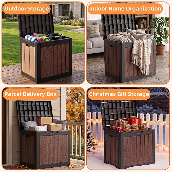 40 Gallon Outdoor Deck Box, Lockable Waterproof Resin Storage Container - Image 4