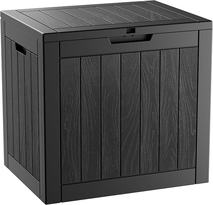 Deck Box, 35 Gallon Resin Indoor and Outdoor Storage Boxes Waterproof by KAMABOKO
