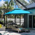 PURPLE LEAF Patio Umbrella 10FT Outdoor Umbrella Double Top Turquoise Blue | by PURPLELEAF
