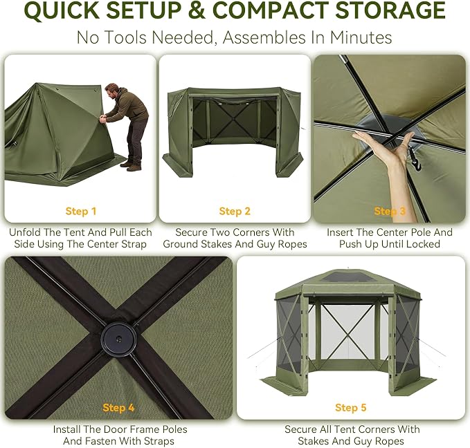 Aoxun 15x15ft Pop Up Canopy Tent, Screen Tent - Image 7