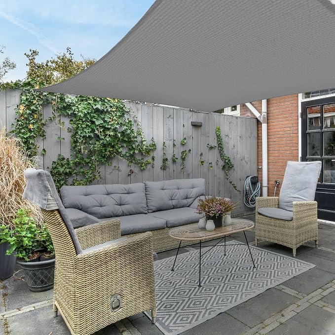 AsterOutdoor Sun Shade Sail Rectangle 10' x 13' UV Block Canopy - Image 8