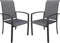 DIFY Patio Chairs Set of 2, Stackable Outdoor Dining Chairs by DIFY