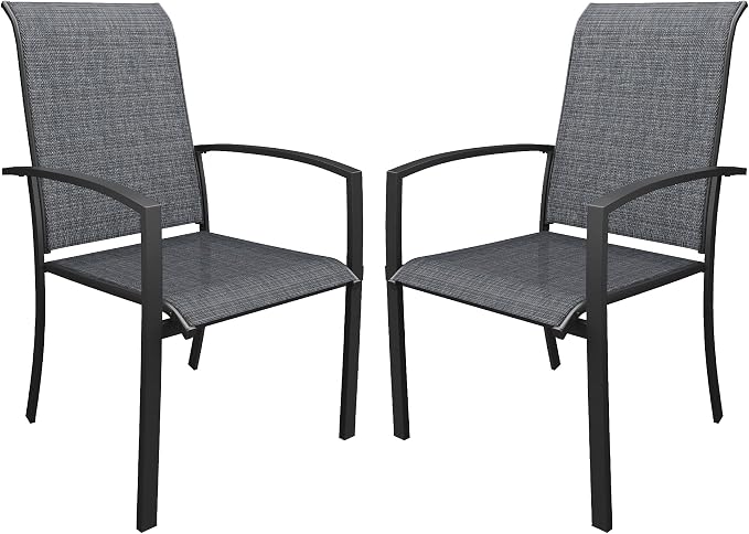 DIFY Patio Chairs Set of 2, Stackable Outdoor Dining Chairs by DIFY