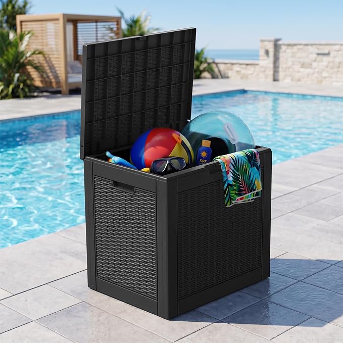 Outdoor Storage Box, 30 Gallon Resin Deck Boxes Outdoor Waterproof - Image 7