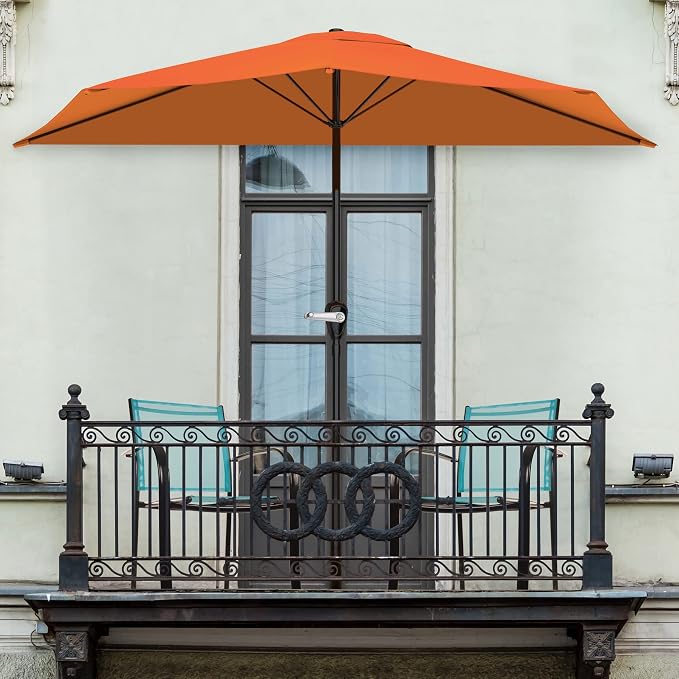 Pure Garden Half Round Patio Umbrella - Image 5