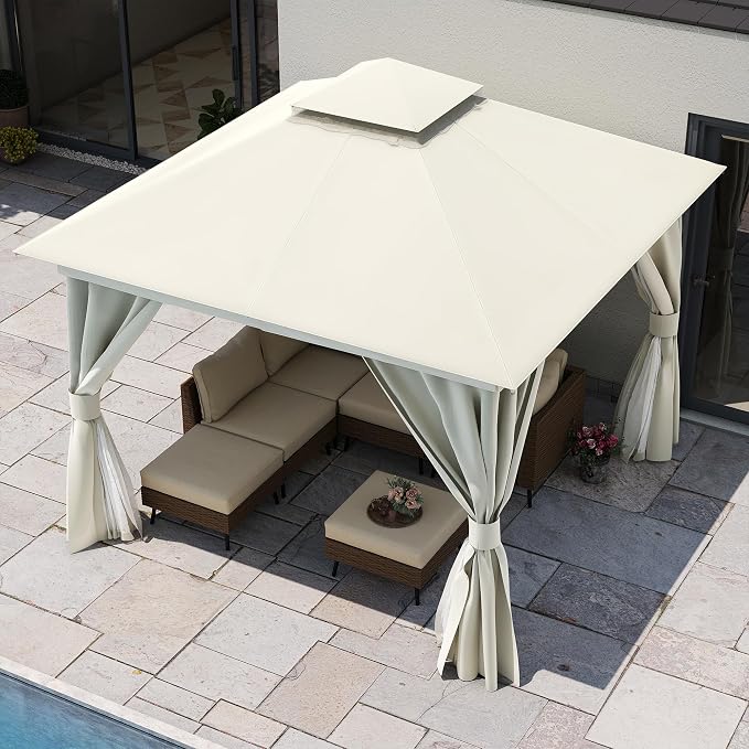 10'x10' Outdoor Gazebo, Metal Frame Heavy Duty Patio Canopy Tent Shelter - Image 4