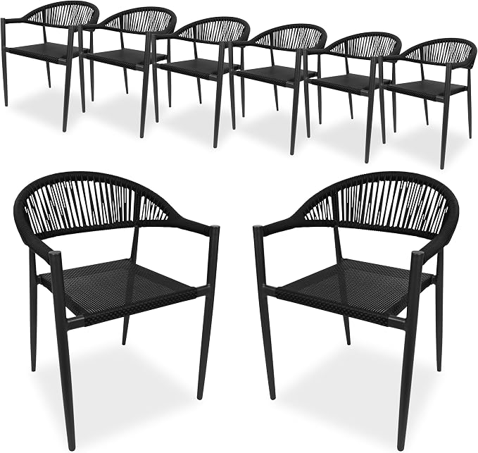 TWT Patio Dining Chairs Outdoor Stackable by TWT
