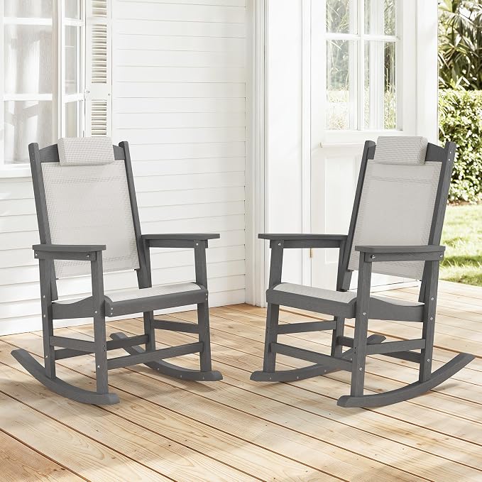 Outdoor Rocking Chair Set of 2 by HOMENJOY