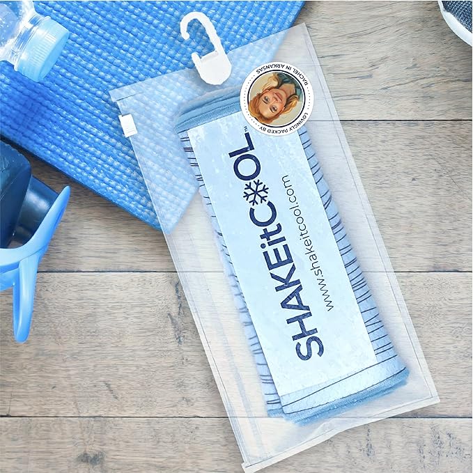 SHAKEitCOOL Original Cooling Towel – Be Cool in Style - Heat Relief, Soft, Lightweight, Sun Protection, Easy Clean - Perfect for Biking, Running, Yoga, Gym, Gardening - Berry