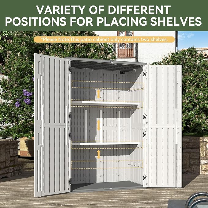 Aoxun 64 Cu.Ft Resin Outdoor Storage Shed - Image 5