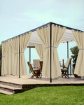 Grommet Outdoor Curtains for Patio Waterproof 8 Pcs 54x84 In Cream | by HolidayIdeas