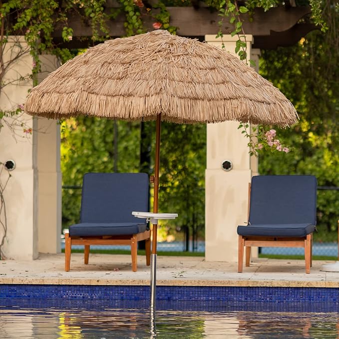AMMSUN 7.5ft Hula Thatched Tiki Patio Beach Umbrella Hawaiian Style 10 Ribs UPF - Image 8