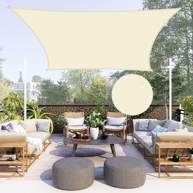 Neween Shade Sails, Waterproof Sun Shade Sail Rectangle UV Block Canopy Sun by Neween