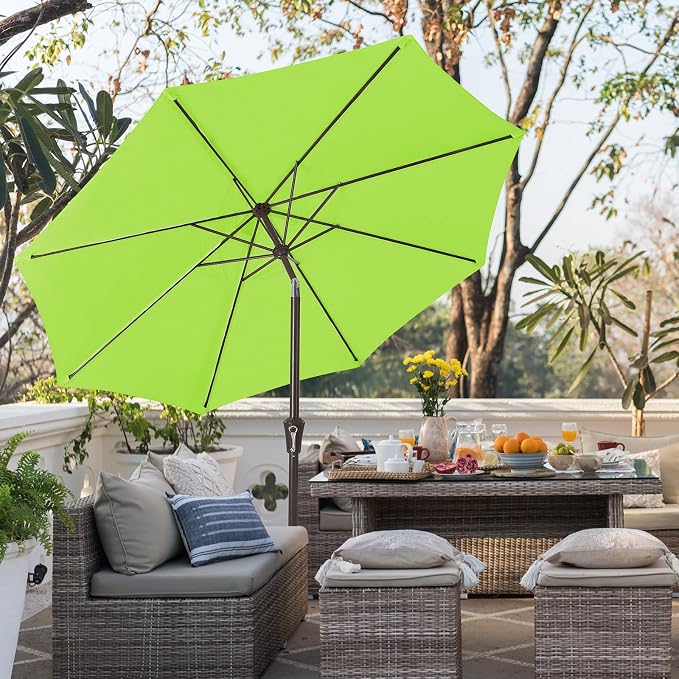JEAREY 9FT Outdoor Patio Umbrella, Market Umbrella, Apple Green | Outdoor Table - Image 4
