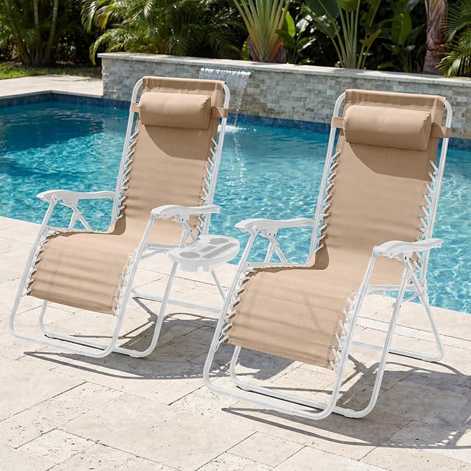 Best Choice Products Set of 2 Extra Wide Adjustable Steel Mesh Zero Gravity - Image 2