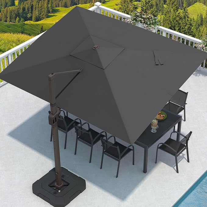 9' X 12' Cantilever Patio Umbrella Rectangular Outdoor Umbrellas | Heavy Duty by MPLShade