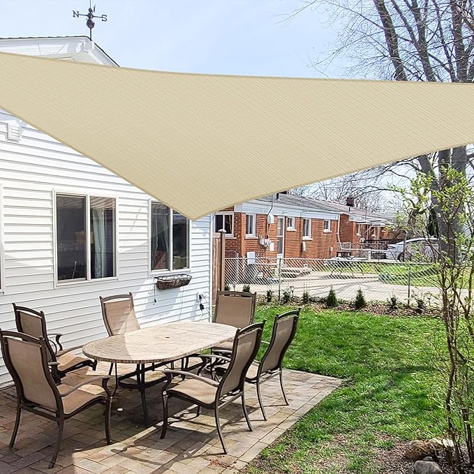 Windscreen4less 3' x 3' x 3' Sun Shade Sail Triangle Outdoor Canopy Cover UV - Image 6