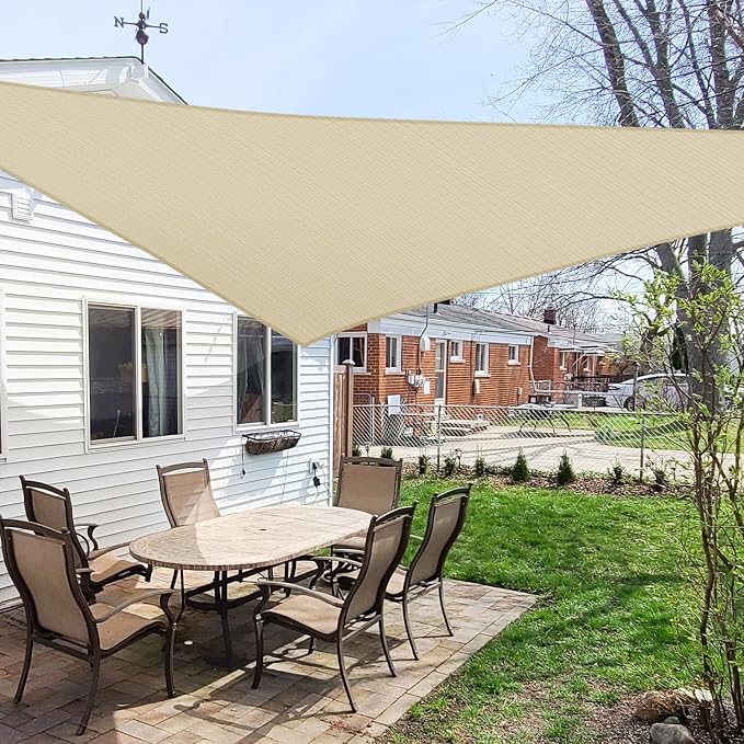 Windscreen4less 17' x 17' x 17' Sun Shade Sail Triangle Outdoor Canopy Cover UV - Image 6