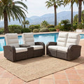 Oversized 2 Pieces Wicker Outdoor Recliner Loveseat by LayinSun